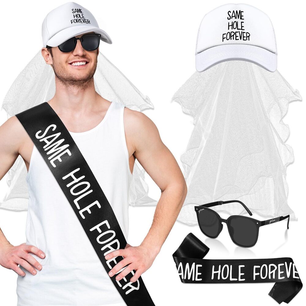 8880 4 Pcs Bachelor Party Accessories Include Bachelor Party Hat and Veil